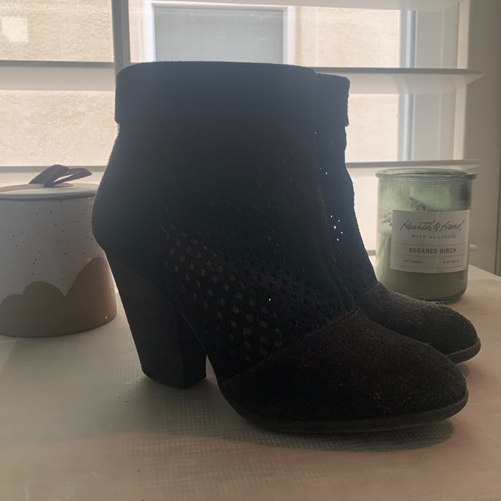 Sole Society suede perforated booties. Size 4
